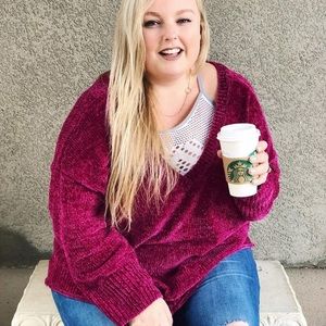 Fuchsia Chenille Sweater ✨ Plus Size